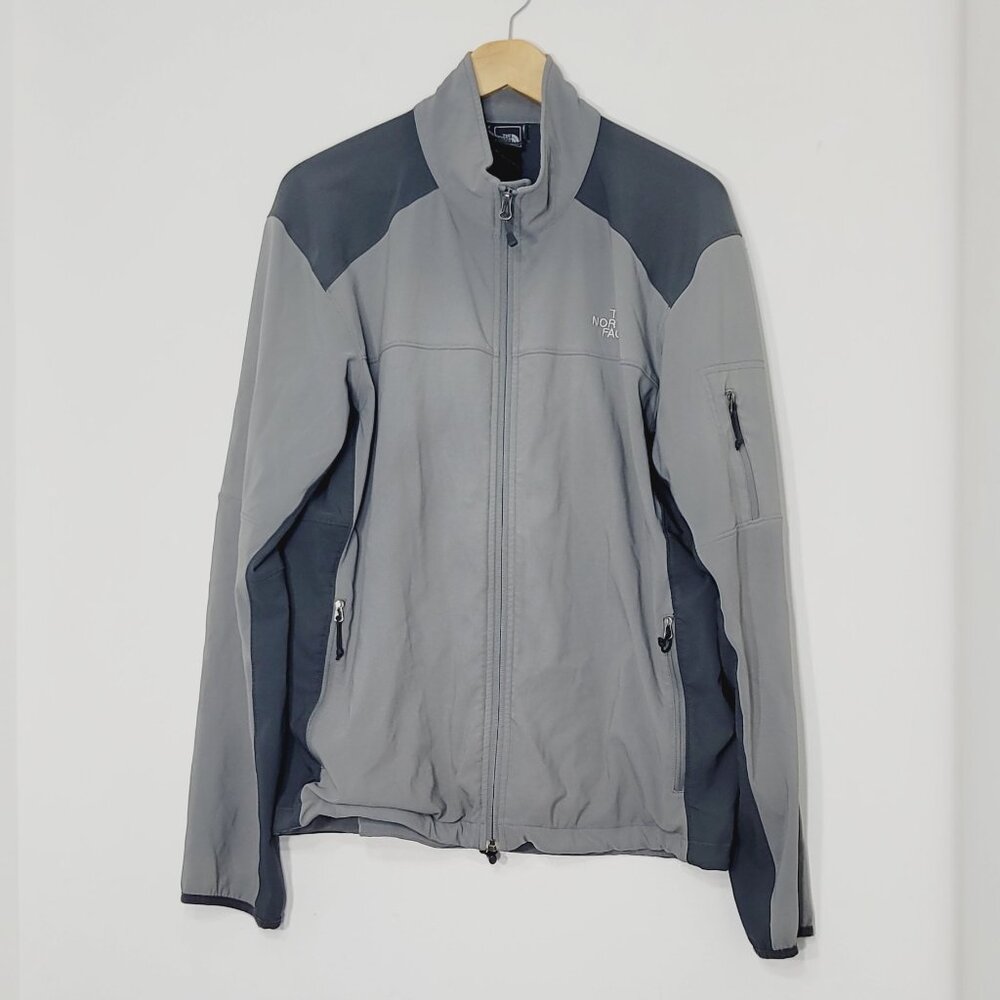 The North Face Men's Gray Charcoal Zip Pockets Full-Zipper Windbreaker Jacket